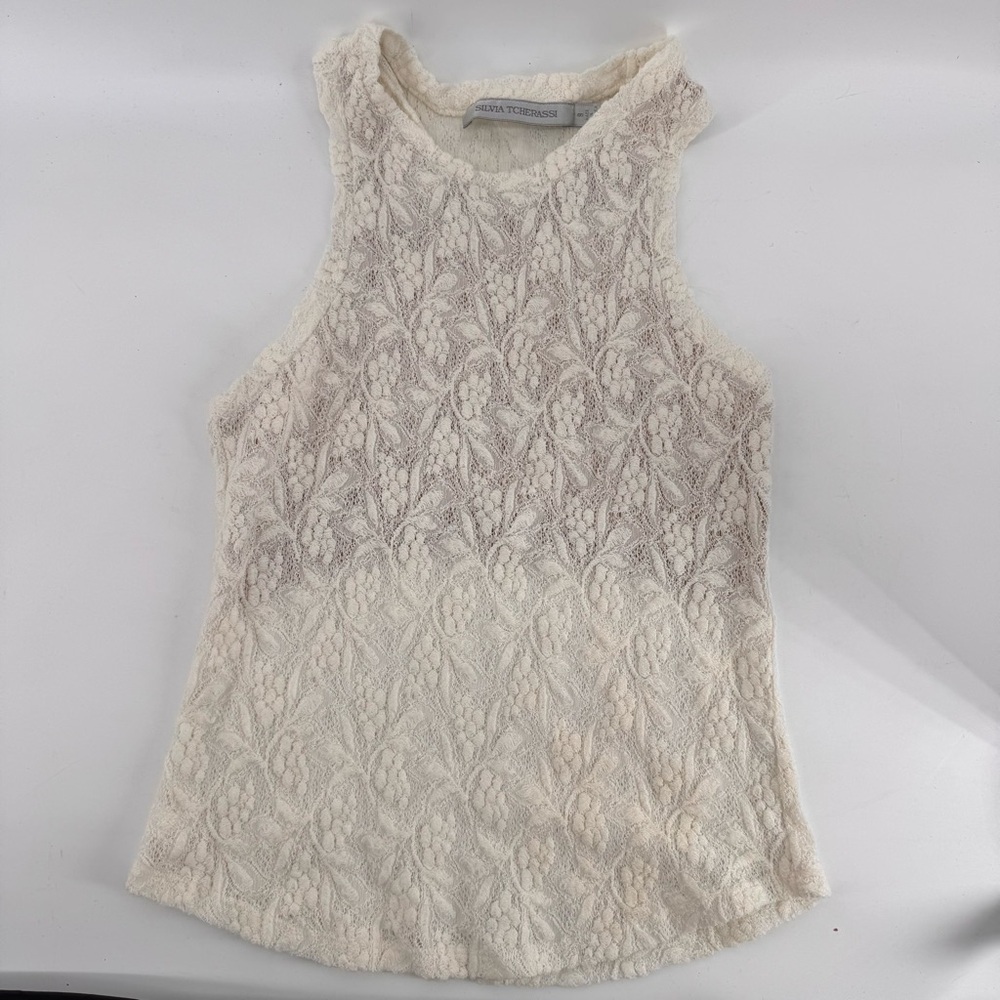 Silvia Tcherassi Cream Lace Tank Top